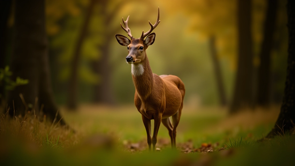 Close-up of native red deer in natural woodland setting at Killarney